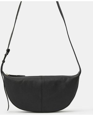 Accessorize Leather Sling Crossbody Bag - Black