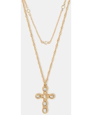 Accessorize 2-Pack Jewel Cross Necklaces - White
