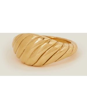 Accessorize 14Ct-Plated Stainless Steel Croissant Ring - Natural