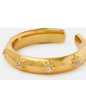 Accessorize Stainless Steel Star Diamanté Adjustable Ring - Metallic