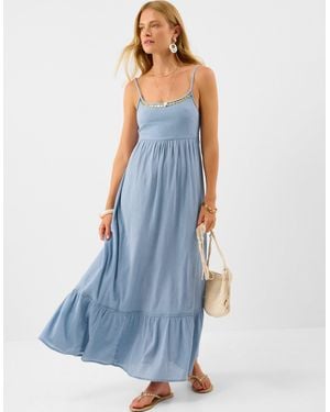 Accessorize Coin Embellished Sleeveless Maxi Dress - Blue