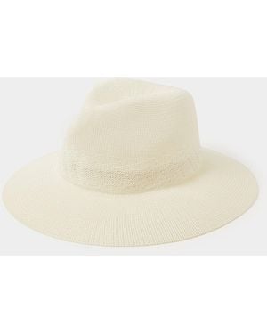 Accessorize Woven Packable Fedora Hat - White