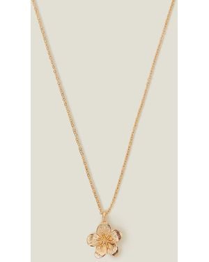 Accessorize Flower Pendant Necklace - Natural