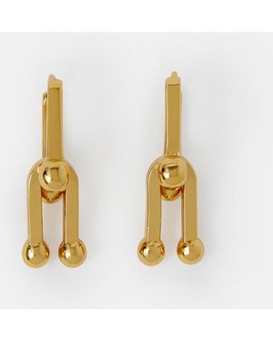 Accessorize Stainless Steel Horseshoe Link Drop Earrings - Metallic