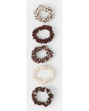 Accessorize 5-Pack Polka Dot Satin Hair Scrunchies - White