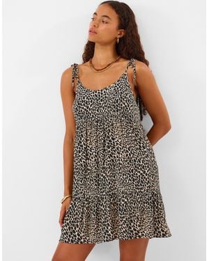 Accessorize Leopard Print Mini Dress - Black