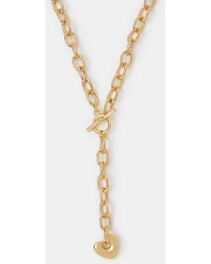 Accessorize 14Ct-Plated Heart Pendant Chain Necklace - White