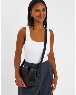 Accessorize Double-Zip Cross Body Bag - White