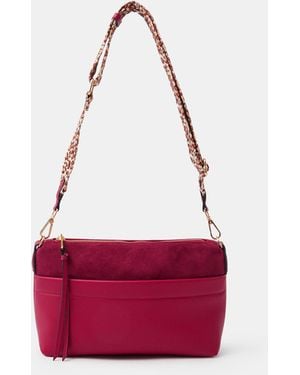 Accessorize Cristina Leopard Print Strap Crossbody Bag - Red
