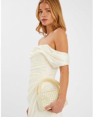 Accessorize Pearl Bridal Handbag - White