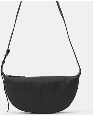 Accessorize Leather Sling Crossbody Bag - Black