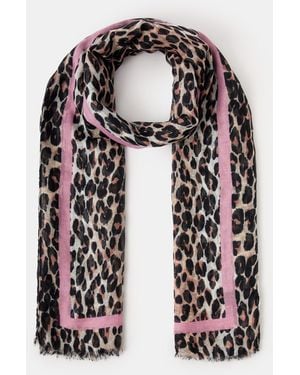 Accessorize Lightweight Leopard Print Scarf - White
