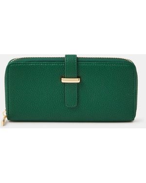 Accessorize Tab Zip Around Purse - Green