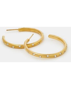 Accessorize Stainless Steel Cubic Zirconia Hoop Earrings - Metallic