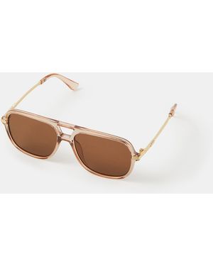 Accessorize Metal Arm Aviator Sunglasses - White