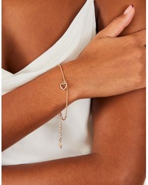 Accessorize Heart Pave Bracelet - Brown