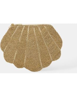 Accessorize Beaded Shell Pouch - Natural