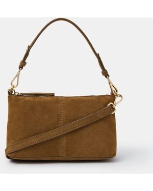 Accessorize Suede Crossbody Handbag - Brown