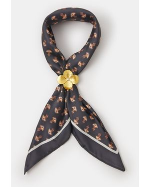 Accessorize Floral Ring Satin Neckerchief - White