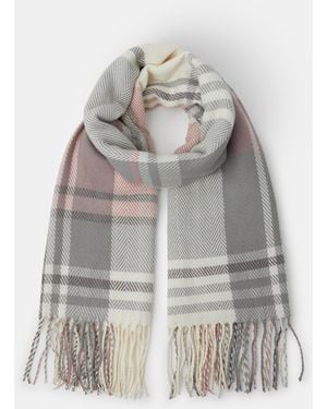 Accessorize And Checked Pastel Check Blanket Scarf - Natural