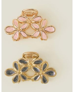 Accessorize Flower Claw Clips Set Of Two - Natural