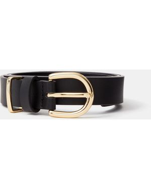 Accessorize Buckle Leather Belt - White