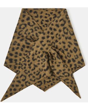 Accessorize Leopard Print Triangle Scarf - Natural