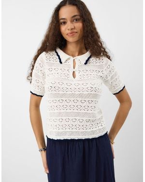 Accessorize Knitted Polo Shirt - White