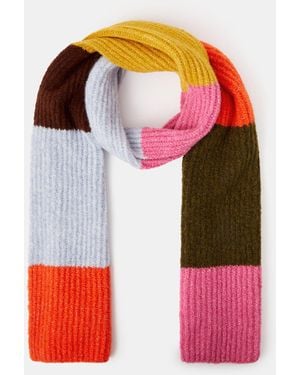 Accessorize Bright Stripe Rib Knit Scarf - Pink