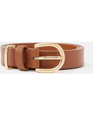 Accessorize Buckle Leather Belt - Brown