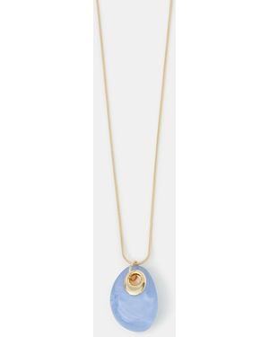 Accessorize Long Resin Pendant Necklace - White