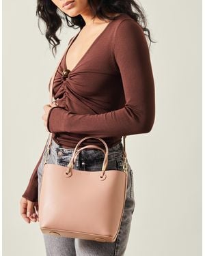 Accessorize Smooth Faux Leather Handbag - Natural
