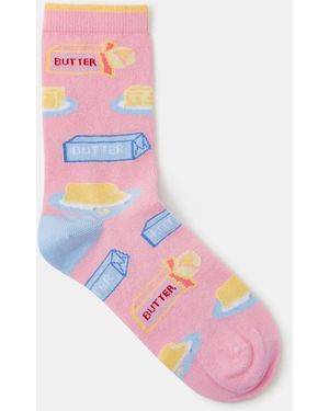 Accessorize Butter Print Socks - Pink