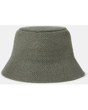 Accessorize Woven Bucket Hat - Green
