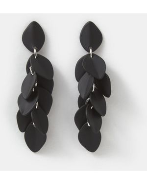 Accessorize Willow Leaf Drop Earrings - Red