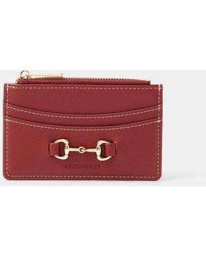 Accessorize Horsebit Buckle Card Holder - Red