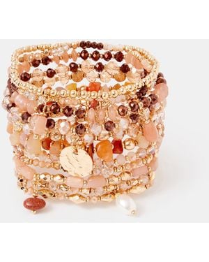 Accessorize 11-Pack Beaded Stretch Bracelets - Pink
