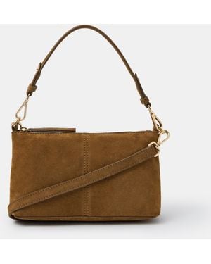 Accessorize Suede Crossbody Handbag - Brown