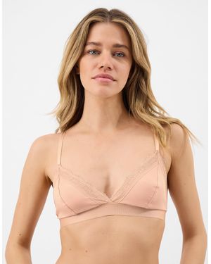 Accessorize Lace Trim Bralette - Natural