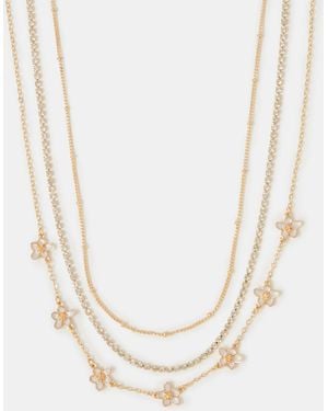 Accessorize 3-Pack Flower Chain Necklaces - White