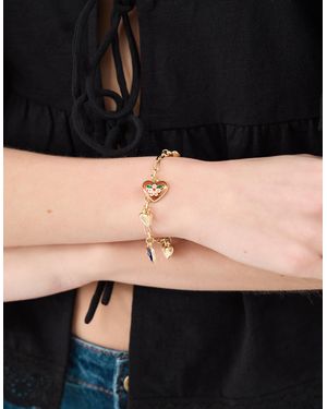Accessorize Heart Charm Bracelet - Black