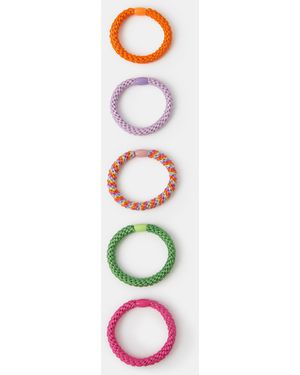 Accessorize 5-Pack Cord Hair Bands - White