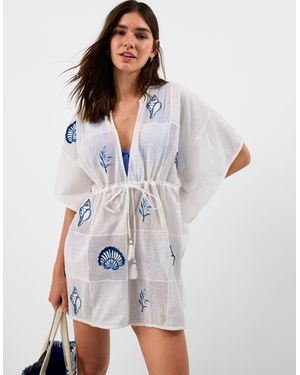 Accessorize Shell Patchwork Mini Kaftan - White