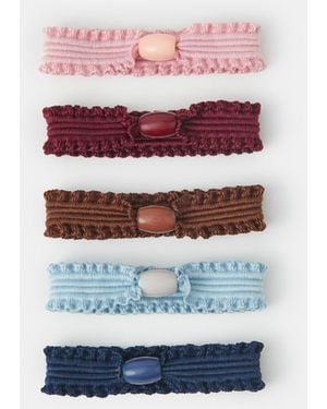 Accessorize 5-Pack Ruffle Hair Bands - Blue
