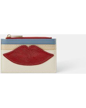 Accessorize Lips Colourblock Card Holder - White