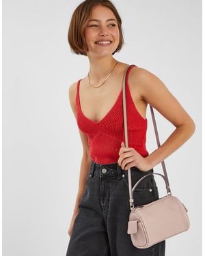 Accessorize Faux Leather Crossbody Bag - Red