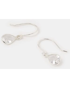 Accessorize Sterling Stone Teardrop Earrings - Natural