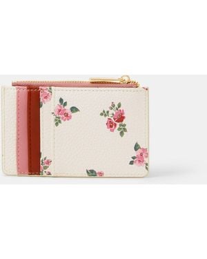 Accessorize Floral Print Card Holder - Red