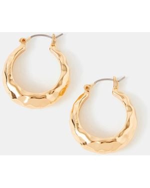 Accessorize Molten Hoop Earrings - White