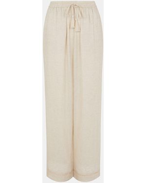Accessorize Lace Trim Wide Leg Beach Trousers - White